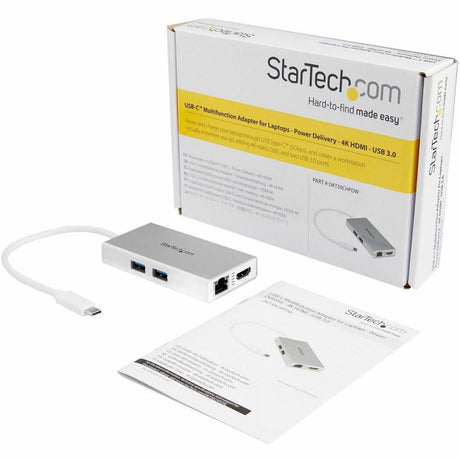 StarTech.com USB-C Multiport Adapter - USB-C Travel Dock w/ 4K HDMI - 60W PD Pass-Through, GbE, 2x USB-A - Mini USB Type-C Docking Station
