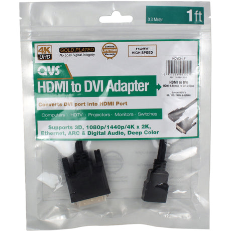 1FT DVI MALE TO HDMI FEMALE 4K