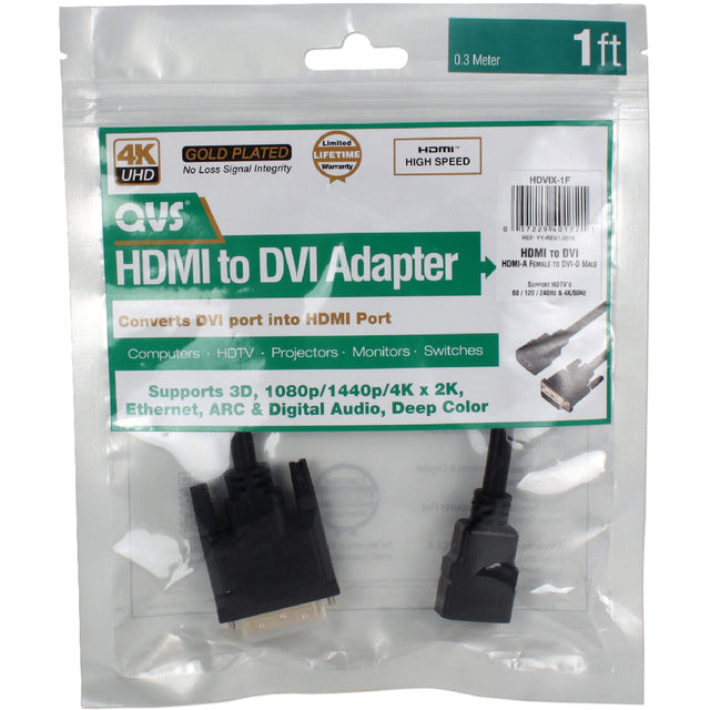 1FT DVI MALE TO HDMI FEMALE 4K