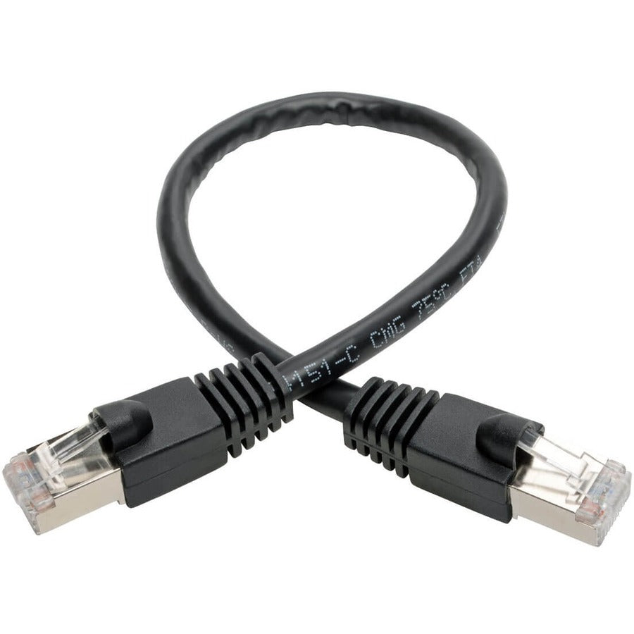 1FT CAT6A BLACK SNAGLESS