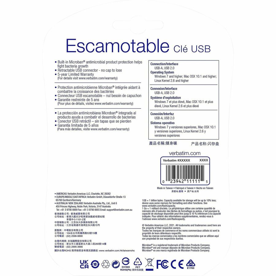 16GB USB Flash Drive - 5pk - Blue