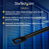 StarTech.com Horizontal Cable Lacing Bar for Racks - Horizontal Cable Manager - 10 Pack