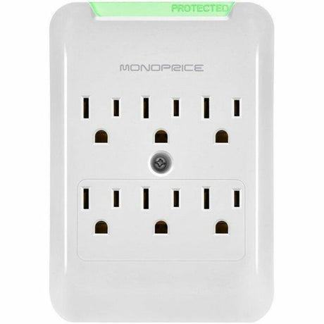 Monoprice 6 Outlet Power Surge Protector Slim Wall Tap - 540 Joules