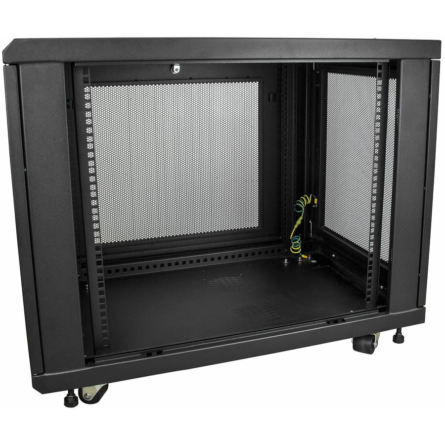StarTech.com 12U 19" Server Rack Cabinet 4 Post Adjustable Depth 2-30" w/Casters/Cable Management/1U Shelf, Locking Doors and Side Panels