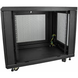 StarTech.com 12U 19" Server Rack Cabinet 4 Post Adjustable Depth 2-30" w/Casters/Cable Management/1U Shelf, Locking Doors and Side Panels
