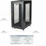 StarTech.com 24U 19" Server Rack Cabinet 4 Post Adjustable Depth 2-30" w/Casters/Cable Management/1U Shelf, Locking Doors and Side Panels