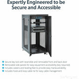 StarTech.com 24U 19" Server Rack Cabinet 4 Post Adjustable Depth 2-30" w/Casters/Cable Management/1U Shelf, Locking Doors and Side Panels