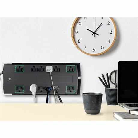 Monoprice 12 Outlet Slim Surge Protector - 4230 Joules, Clamping Voltage 330V, 10ft Cord