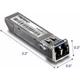 TRENDnet SFP to RJ45 Industrial Single-Mode LC Module (10km); TI-MGBS10; 1000Base-LX Industrial SFP; Compliant with IEEE 802.3z Gigabit Ethernet; Data Rates of up to 1.25Gbps; Lifetime Protection