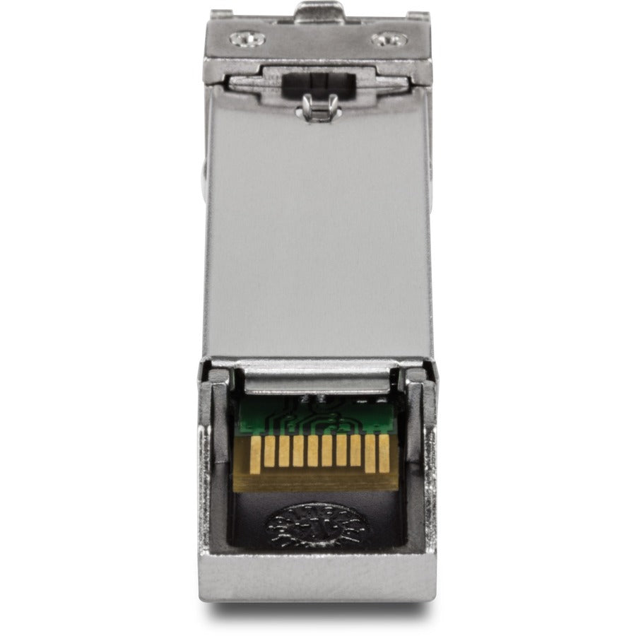 TRENDnet SFP to RJ45 Industrial Single-Mode LC Module (10km); TI-MGBS10; 1000Base-LX Industrial SFP; Compliant with IEEE 802.3z Gigabit Ethernet; Data Rates of up to 1.25Gbps; Lifetime Protection