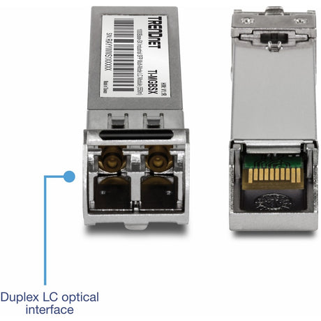 TRENDnet 1000Base- SX Industrial SFP to RJ45 Multi-Mode LC Module; TI-MGBSX; Up to 550m (1;804 Ft); IEE 802.3z; ANSI Fiber Channel; Data Rates up to 1.25Gbps; LC-Type Duplex; Lifetime Protection