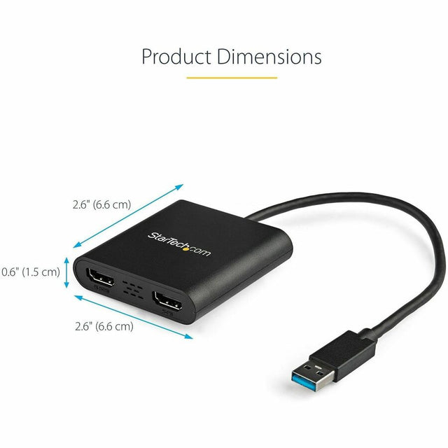 StarTech.com USB 3.0 to Dual HDMI Adapter, USB to 2x HDMI Monitor Converter for Windows (no support for macOS/ChromeOS/Linux) - TAA