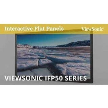 ViewSonic ViewBoard IFP7550-E4 - 4K Interactive Display with WiFi Adapter and Slim Trolley Cart - 350 cd/m2 - 75"