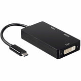 Monoprice USB-C to 4K HDMI Single Link DVI and VGA Passive Adapter Black