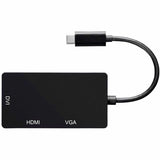Monoprice USB-C to 4K HDMI Single Link DVI and VGA Passive Adapter Black