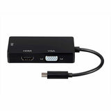 Monoprice USB-C to 4K HDMI Single Link DVI and VGA Passive Adapter Black
