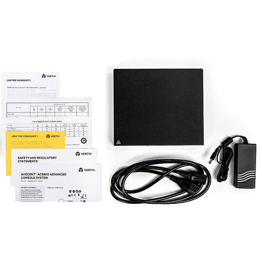 Vertiv Avocent ACS800 - 4-PortSerial Console with external AC/DC Power Brick - US Power Cord