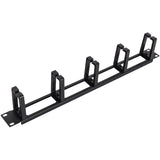 Rack Solutions 1U Horizontal Plastic D-Ring Pass Thru Cable Management Bar