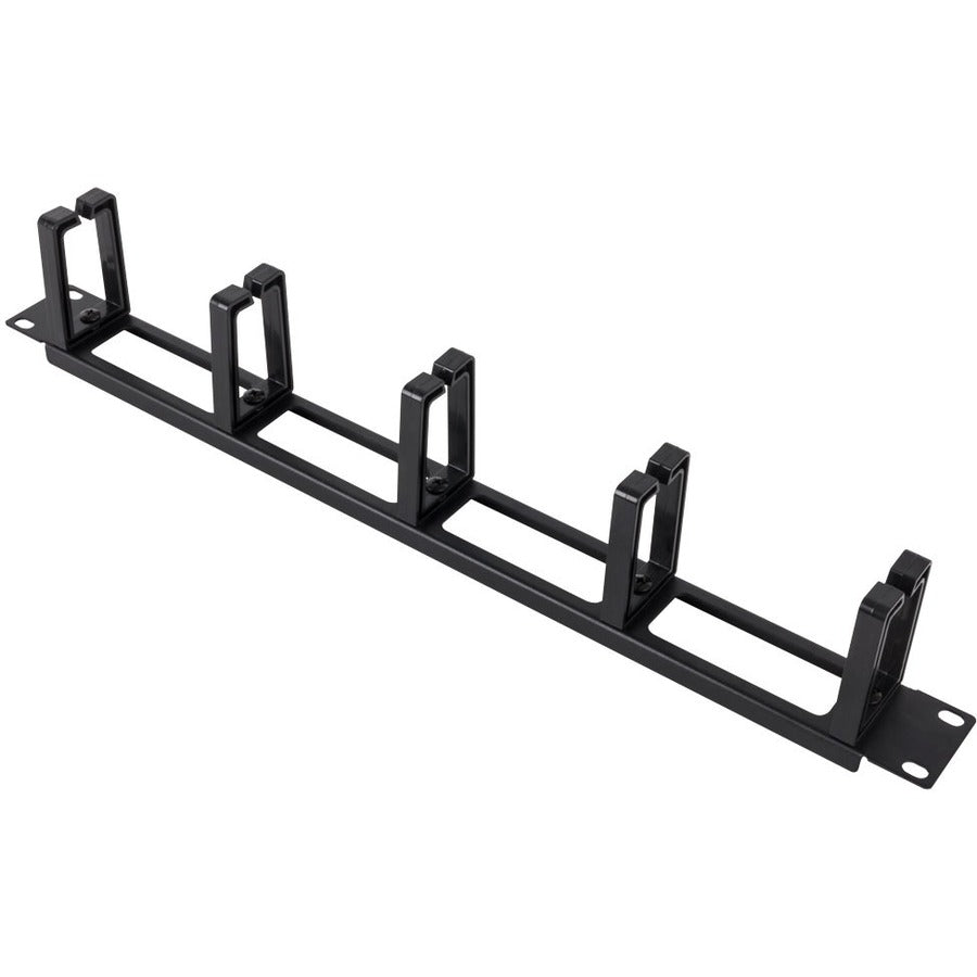 Rack Solutions 1U Horizontal Plastic D-Ring Pass Thru Cable Management Bar