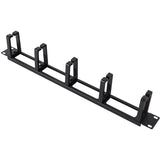 Rack Solutions 1U Horizontal Plastic D-Ring Pass Thru Cable Management Bar