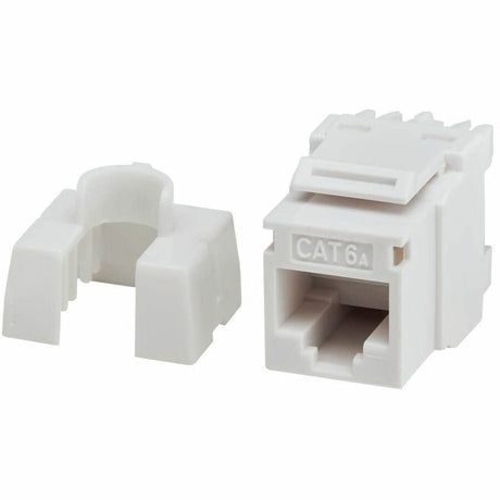 Eaton Tripp Lite Series Cat6a Keystone Jack - 4PPoE Compliant, 110/Krone, 568A/B, RJ45 Ethernet, White, TAA