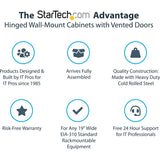 StarTech.com 4-Post 18U Wall Mount Network Cabinet, 19" Hinged Wall-Mounted Server Rack for Data / IT Equipment, Lockable Rack Enclosure