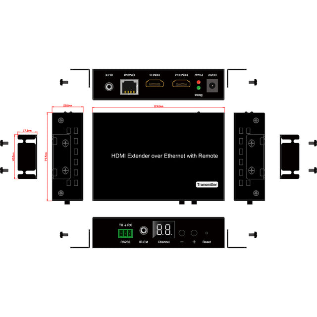 KanexPro NetworkAV H.264 HDMI Transmitter over IP w/ POE & RS-232