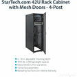 StarTech.com 4-Post 42U Server Rack Cabinet, 19" Data Rack Cabinet for Computer / IT Equipment mount, Rack Server Cabinet with Casters
