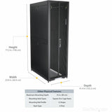 StarTech.com 4-Post 42U Server Rack Cabinet, 19" Data Rack Cabinet for Computer / IT Equipment mount, Rack Server Cabinet with Casters