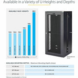 StarTech.com 4-Post 12U Wall Mount Network Cabinet, 19" Hinged Wall-Mounted Server Rack for IT Equipment, Flexible Lockable Rack Enclosure