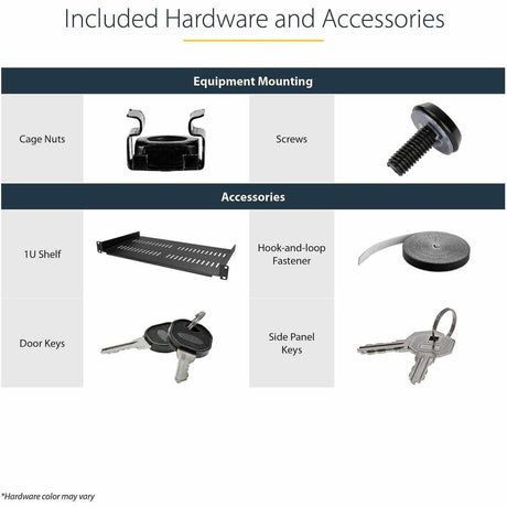 StarTech.com 4-Post 12U Wall Mount Network Cabinet, 19" Hinged Wall-Mounted Server Rack for IT Equipment, Flexible Lockable Rack Enclosure