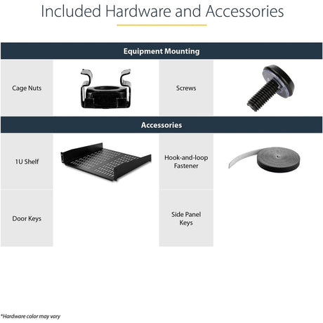 StarTech.com 4-Post 15U Wall Mount Network Cabinet, 19" Hinged Wall-Mounted Server Rack for Data / IT Equipment, Lockable Rack Enclosure