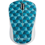 Verbatim Wireless Notebook Multi-Trac Blue LED Mouse - Diamond Pattern Blue