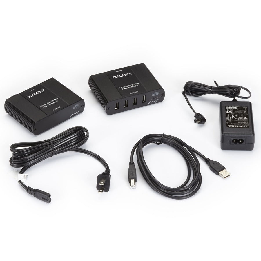Black Box USB 2.0 Extender - Multimode Fiber, 4-Port