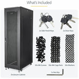 StarTech.com 4-Post 42U Server Rack Cabinet, 19" Data Rack Cabinet for Computer / IT Equipment mount, Rack Server Cabinet with Casters