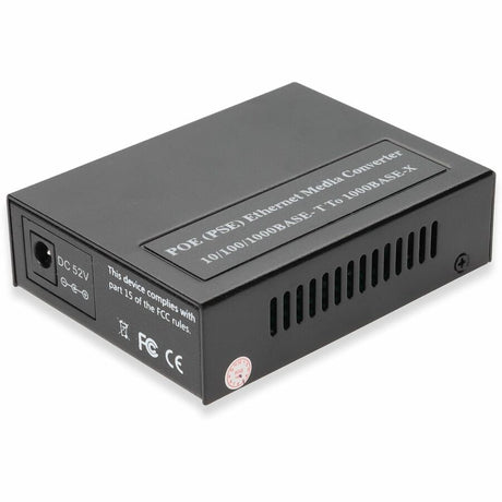 AddOn 10/100/1000Base-TX(RJ-45) x2 to 1 Open SFP Port POE (15W) Media Converter