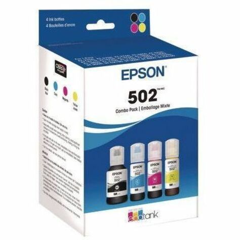Epson Claria 502 Original Ultra High Yield Inkjet Ink Cartridge - CMYK, Black - 4 Pack