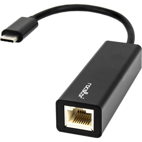 Rocstor Premium USB-C to Gigabit Network Adapter - USB Type-C to Gigabit Ethernet 10/100/1000 Adapter - Supports PXE Boot, Wake-On-Lan - Compatible with Mac & PC - Plug & Play (No Drivers Needed) - Black - USB 3.1 - 1 Port(s) - 1 - Twisted Pair WITH NATIV
