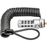 Rocstor Rocbolt Portable Security Cable With Combination Lock and Self-Coiling Steel Cable - Resettable - 4-digit - Galvanized Steel, Zinc Alloy - 6 ft - For Notebook, Docking Station, Desktop Computer, Monitor (Compatible to Kensington&reg; K64670AM) POR