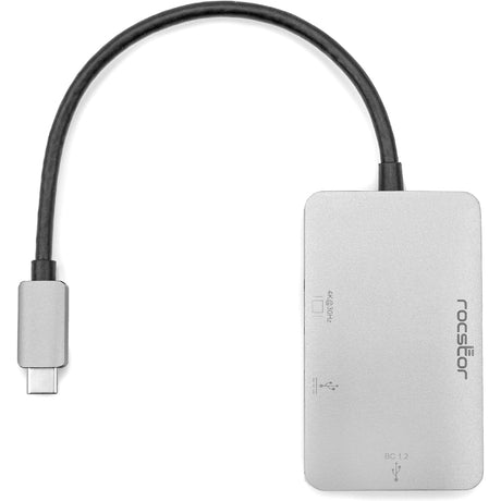 Rocstor Premium USB-C to HDMI Multiport Adapter - USB-C to HDMI/USB-C (3.1)/USB 3.0 for Audio/Video Device, Notebook, TV, Monitor, Projector, MacBook, MacBook Pro, Chromebook, iMac, Mac mini - 8" - 1 x USB-C Male to 1 x HDMI Female Digital Audio/Video - 1