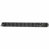 Eaton 1.9kW Single-Phase Switched PDU, LX Interface, 120V Outlets (8 5-15/20R), NEMA L5-20P/5-20P input, 12 ft. (3.66 m) Cord, 1U Rack, TAA