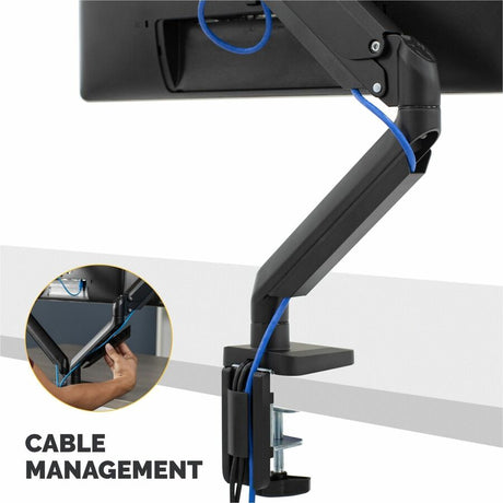 Fellowes Platinum Series High Quality Single Monitor Arm for 40-Inch Monitors, Full Motion, 360&deg; Rotation, VESA Mount with Grommet or Clamp, USB Ports, Ergonomic, Black