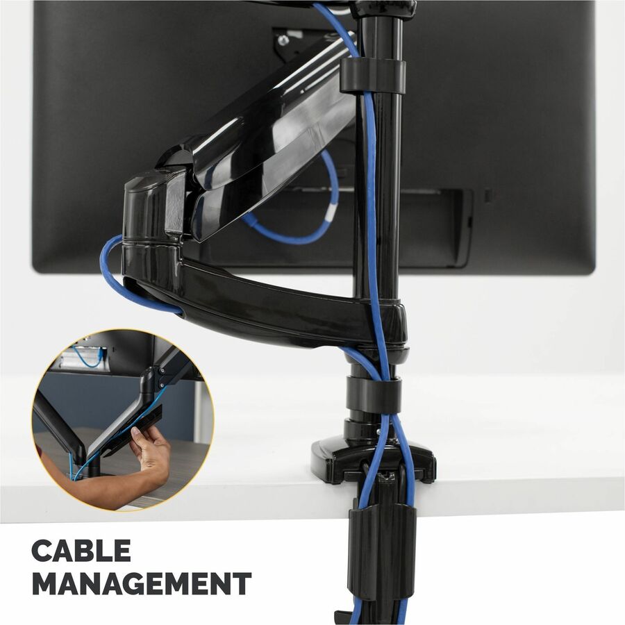 Fellowes Platinum Series High Quality Dual and Dual Stacking Monitor Arm for 27 Inch(stacking) and 32 Inch(side by side) Monitors, Full Motion, 360&deg; Rotation, VESA Mount with Grommet or Clamp, USB Ports, Ergonomic, Black