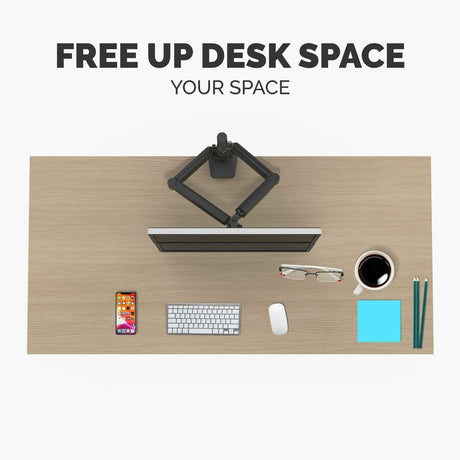 Fellowes Platinum Series High Quality Dual and Dual Stacking Monitor Arm for 27 Inch(stacking) and 32 Inch(side by side) Monitors, Full Motion, 360&deg; Rotation, VESA Mount with Grommet or Clamp, USB Ports, Ergonomic, Black