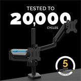 Fellowes Platinum Series High Quality Dual and Dual Stacking Monitor Arm for 27 Inch(stacking) and 32 Inch(side by side) Monitors, Full Motion, 360&deg; Rotation, VESA Mount with Grommet or Clamp, USB Ports, Ergonomic, Black