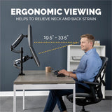 Fellowes Platinum Series High Quality Dual and Dual Stacking Monitor Arm for 27 Inch(stacking) and 32 Inch(side by side) Monitors, Full Motion, 360&deg; Rotation, VESA Mount with Grommet or Clamp, USB Ports, Ergonomic, Black