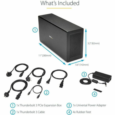 StarTech.com Thunderbolt 3 PCIe Expansion Chassis, External Enclosure Box with 1x PCI-Express Slot, 5K/4K Output Via TB3/DP Ports, TAA
