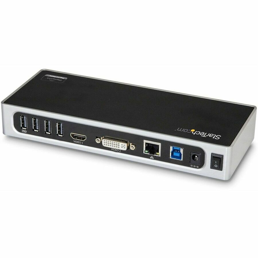 StarTech.com USB 3.0 Docking Station - Dual Monitor Laptop Dock with HDMI & DVI/VGA - 6x USB Type-A Hub, GbE - Universal Windows & Mac