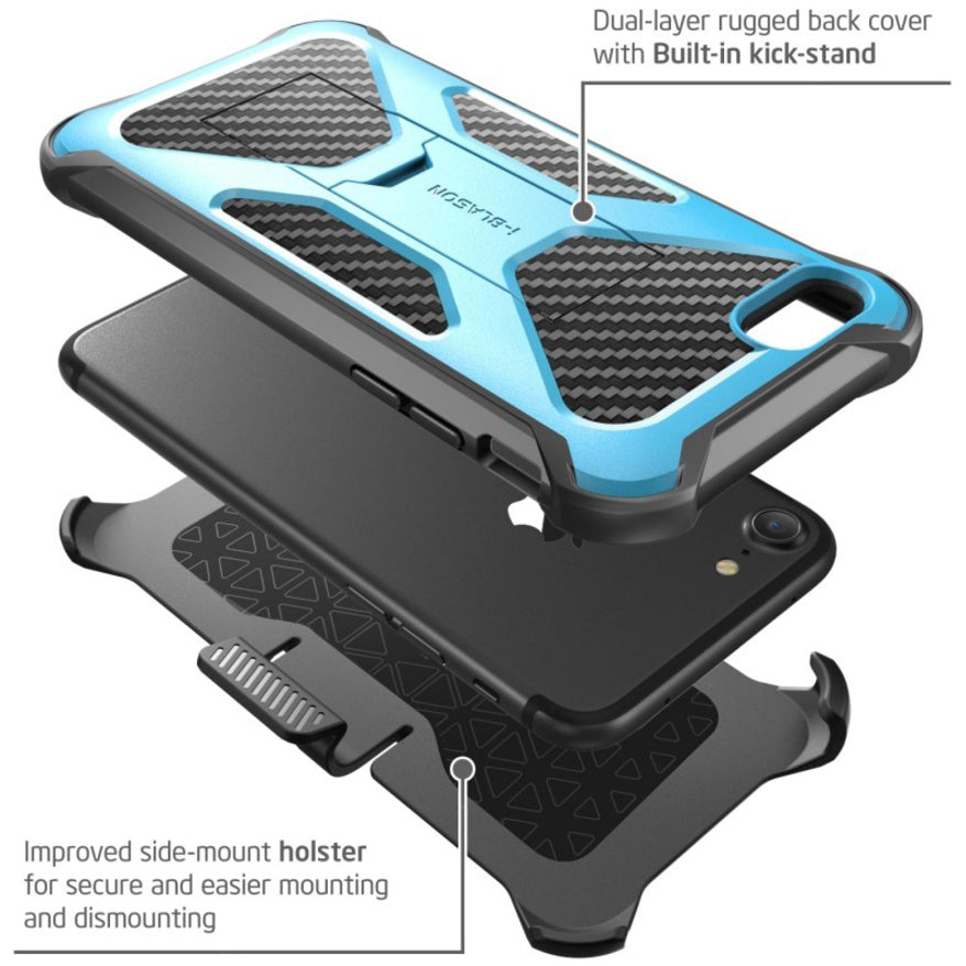 i-Blason Transformer Carrying Case (Holster) Apple iPhone 8 Smartphone - Blue