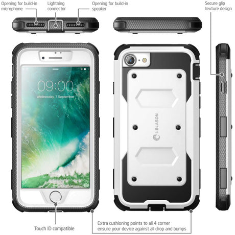 i-Blason Armorbox Carrying Case (Holster) Apple iPhone 8 Smartphone - White